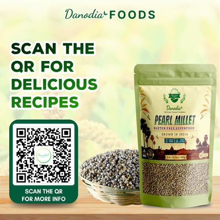 Organic Pearl Millet (Bajra) Whole Grain 2lbs/950g, Gluten Free Superfood
