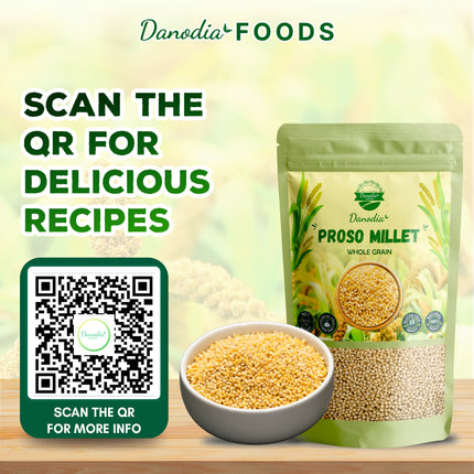 Danodia Foods Proso Millet, 2lb (950g) Gluten Free & Unpolished, Pack of 1, Rich in Minerals, Fiber, Polyphenols, Vitamins and Proteins, Best of Indian Millets