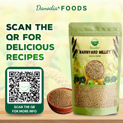 Danodia Foods Barnyard Millet (1KG) 2.2 Lbs | Rich in Protein, Fiber, Vitamins | Non-GMO, Gluten Free Diet, Low GI | 100% Unpolished, Grown By Small Farmers