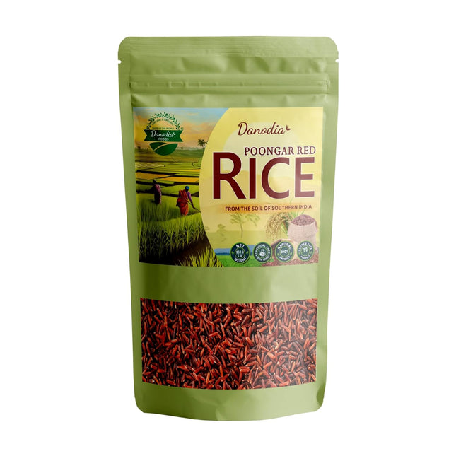Poongar Red Rice 2lbs / 950g, Traditional Parboiled Low GI Healthy Rice