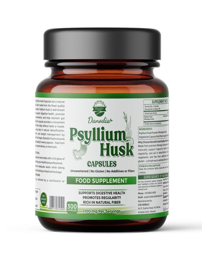 Danodia Foods Psyllium Husk Capsules - 300 Capsules