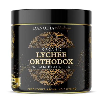 Organic Lychee Orthodox Assam Black Tea 100g/3.5oz, Lychee Flavour Black Tea