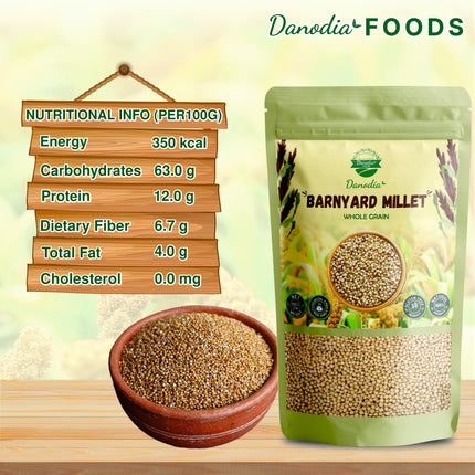 Danodia Foods Barnyard Millet (1KG) 2.2 Lbs | Rich in Protein, Fiber, Vitamins | Non-GMO, Gluten Free Diet, Low GI | 100% Unpolished, Grown By Small Farmers