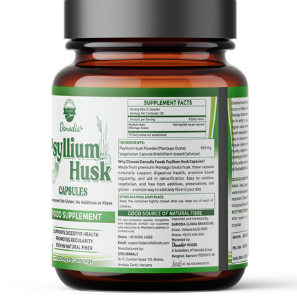 Danodia Foods Psyllium Husk Capsules - 300 Capsules