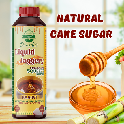 Danodia Foods LIQUID JAGGERY SYRUP (700g/1.54 lb) | Natural Sweetener from Sugarcane | No Preservatives | Rich in Minerals | Alternative to Refined Sugar