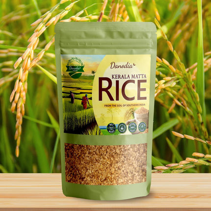 Organic Kerala Matta Brown Rice 2lbs / 950g, Parboiled Low GI Traditional Rice