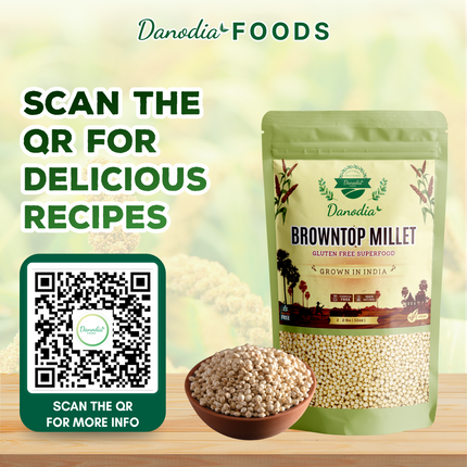 Danodia Foods Browntop Millet (2lbs | 950g | 33oz), Unpolished, Natural & Gluten-Free Whole Grain Superfood, Plant-Based, Grown in India