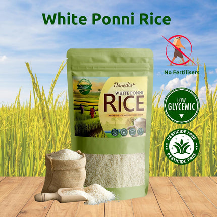 Organic White Ponni Rice, Gluten Free Low GI Traditional Rice 950g