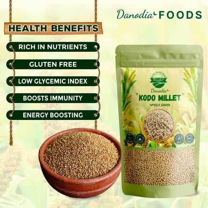 Organic Kodo Millet 2lbs / 950g, Unpolished & Gluten Free Whole Grain Millet