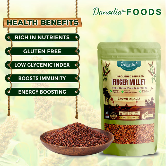 Finger Millet (Ragi), Premium Quality Whole Grain Millets 950g