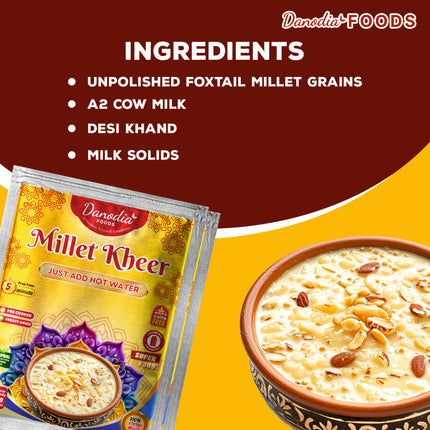 Danodia Foods Foxtail Millet Pudding 120g (Pack of 2) |Just add hot water
