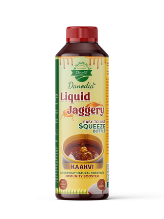 Danodia Foods LIQUID JAGGERY SYRUP (700g/1.54 lb) | Natural Sweetener from Sugarcane | No Preservatives | Rich in Minerals | Alternative to Refined Sugar