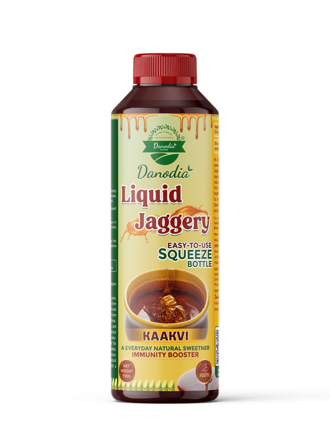 Danodia Foods LIQUID JAGGERY SYRUP (700g/1.54 lb) | Natural Sweetener from Sugarcane | No Preservatives | Rich in Minerals | Alternative to Refined Sugar