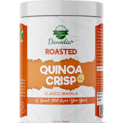 Danodia Foods Organic Quinoa Crisps, Classic Indian Masala, 8.8 oz, Gluten Free, Low Fat Snack